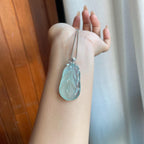 18k金镶冰种蓝晴底翡翠叶子（yc242849）