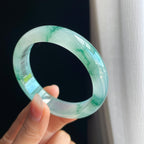 冰种飘花翡翠平安镯（56.5mm)（yc323144）