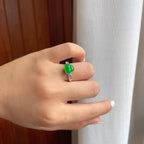 18k金镶冰种满绿翡翠葫芦戒指（yc249132）