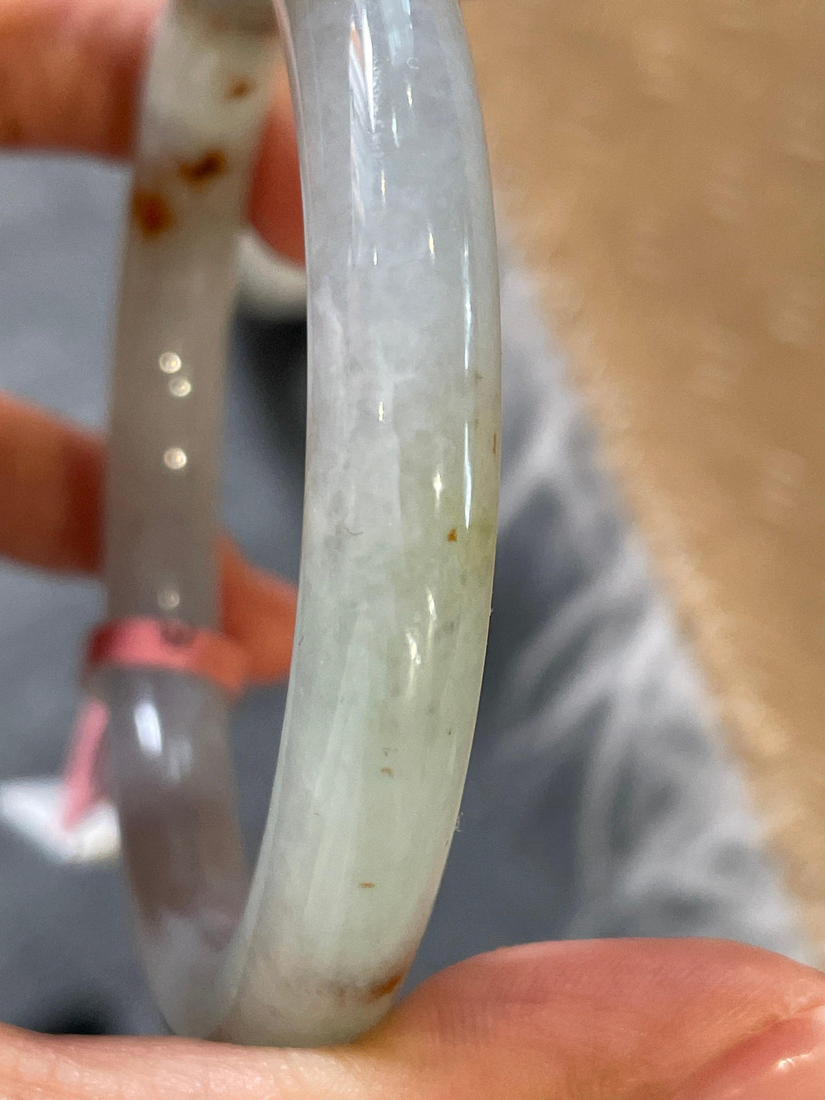 细糯冰黄翡特色圆条手镯 54圈（yc727954）
