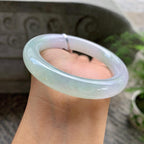 糯冰种淡春彩圆条手镯（56mm）（yc202367）