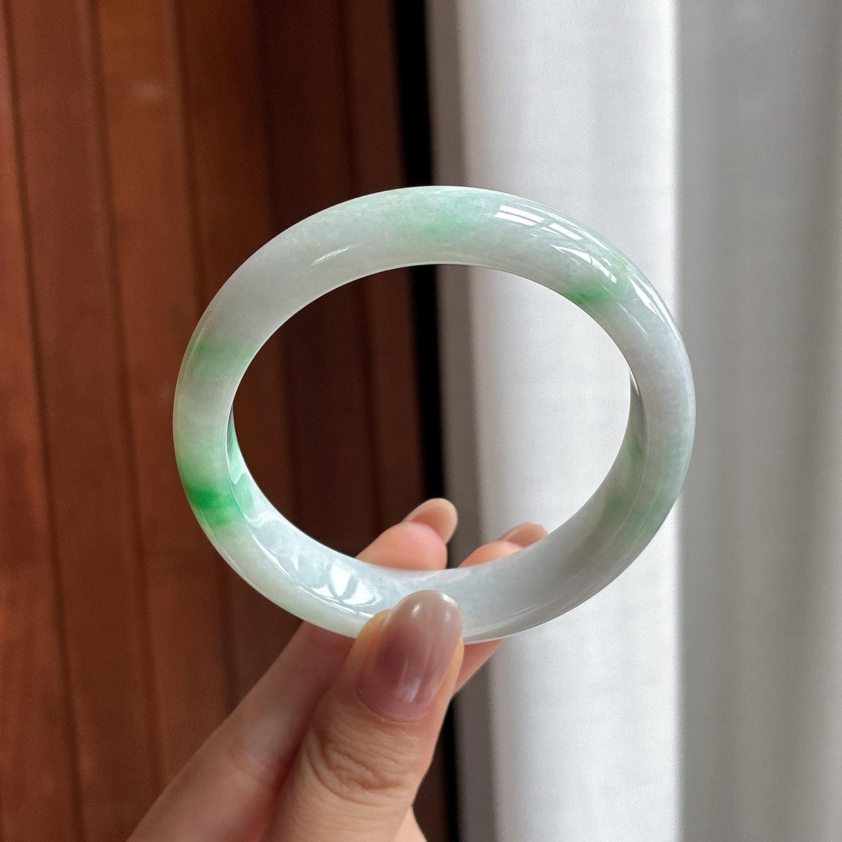 糯冰带色正圈平安镯 55圈（yc708848）
