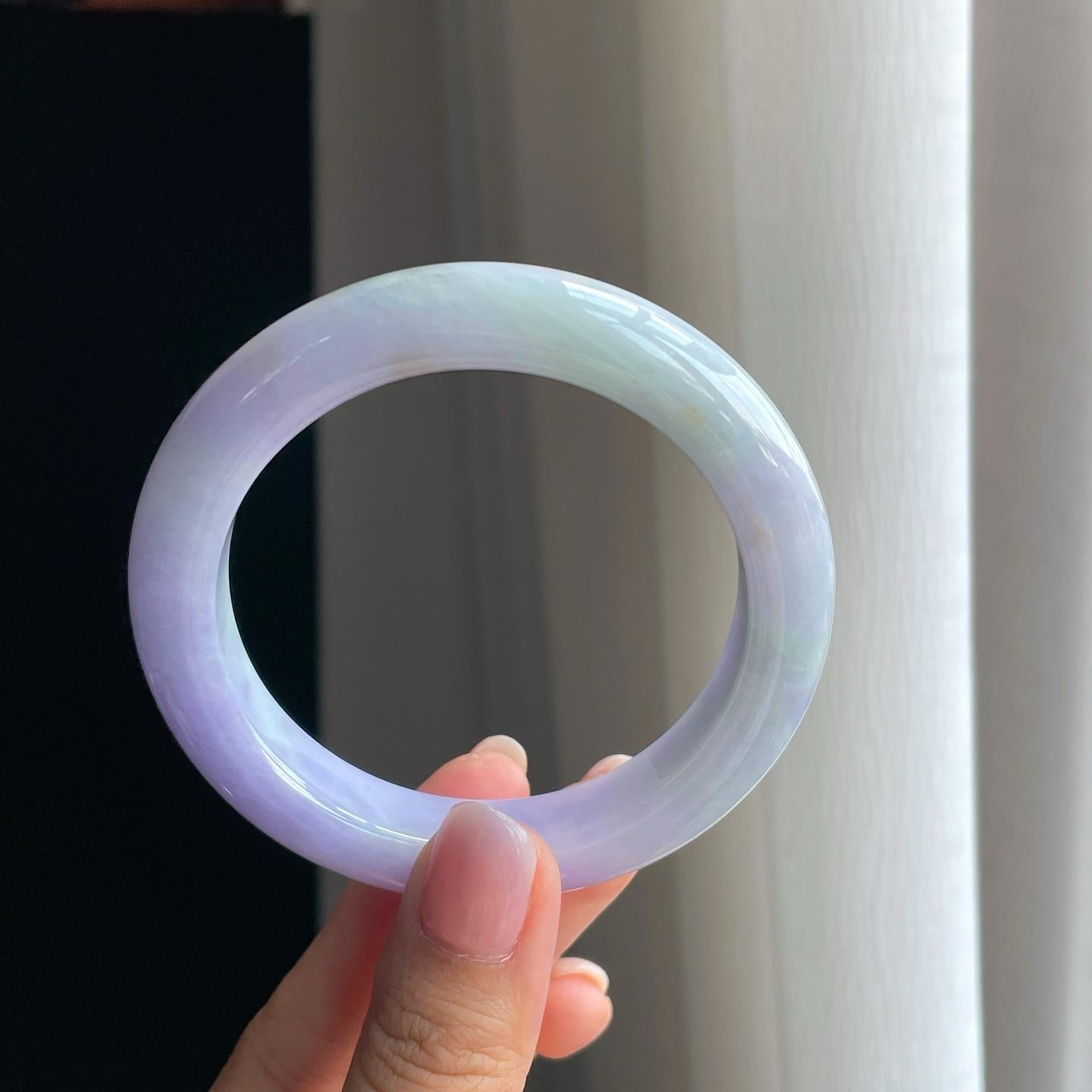糯冰紫罗兰翡翠平安镯（57.8mm）（yc381378）
