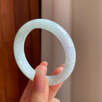 糯冰带色翡翠平安镯（50.5mm)（yc345411）