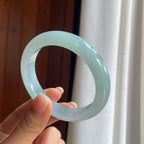 糯冰蓝晴底翡翠平安镯（58mm）（yc397207）