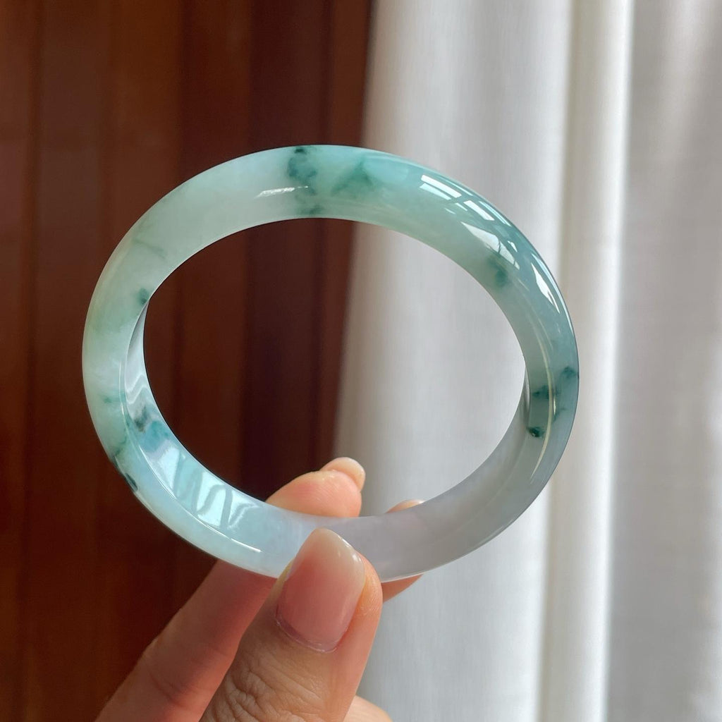 糯冰飘花翡翠平安镯（58.6mm）（yc389550）