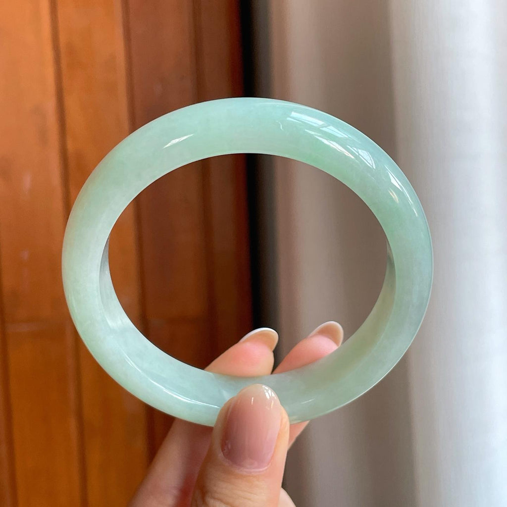 糯冰晴底翡翠平安镯（59.2mm)（yc376695）