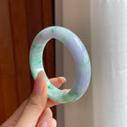 糯冰淡春彩翡翠平安镯（53.7mm)（yc417243）