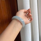 冰种带黄翡翡翠平安镯（55.5mm）（yc221947）