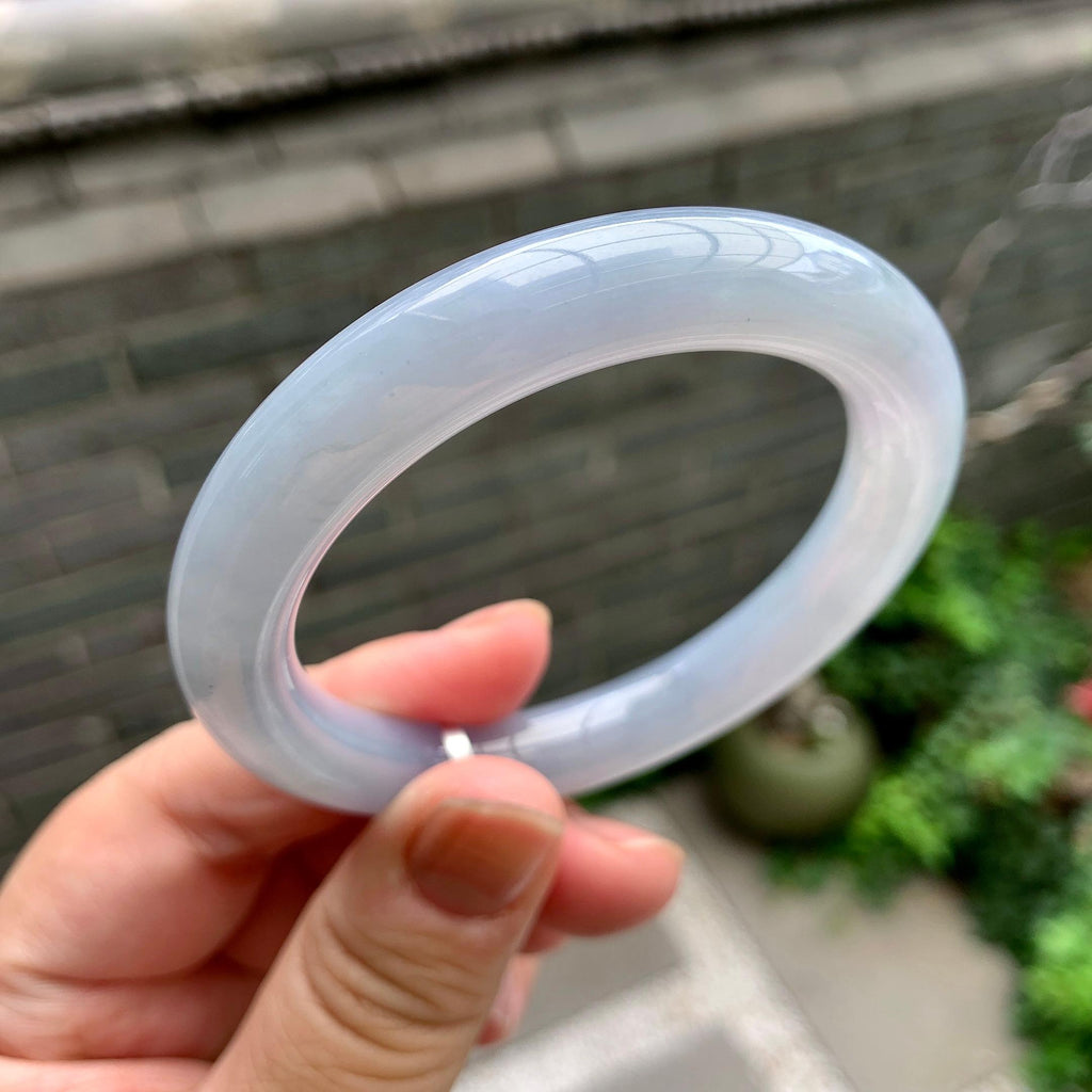 糯冰种紫罗兰圆条手镯（53mm）（yc262803）