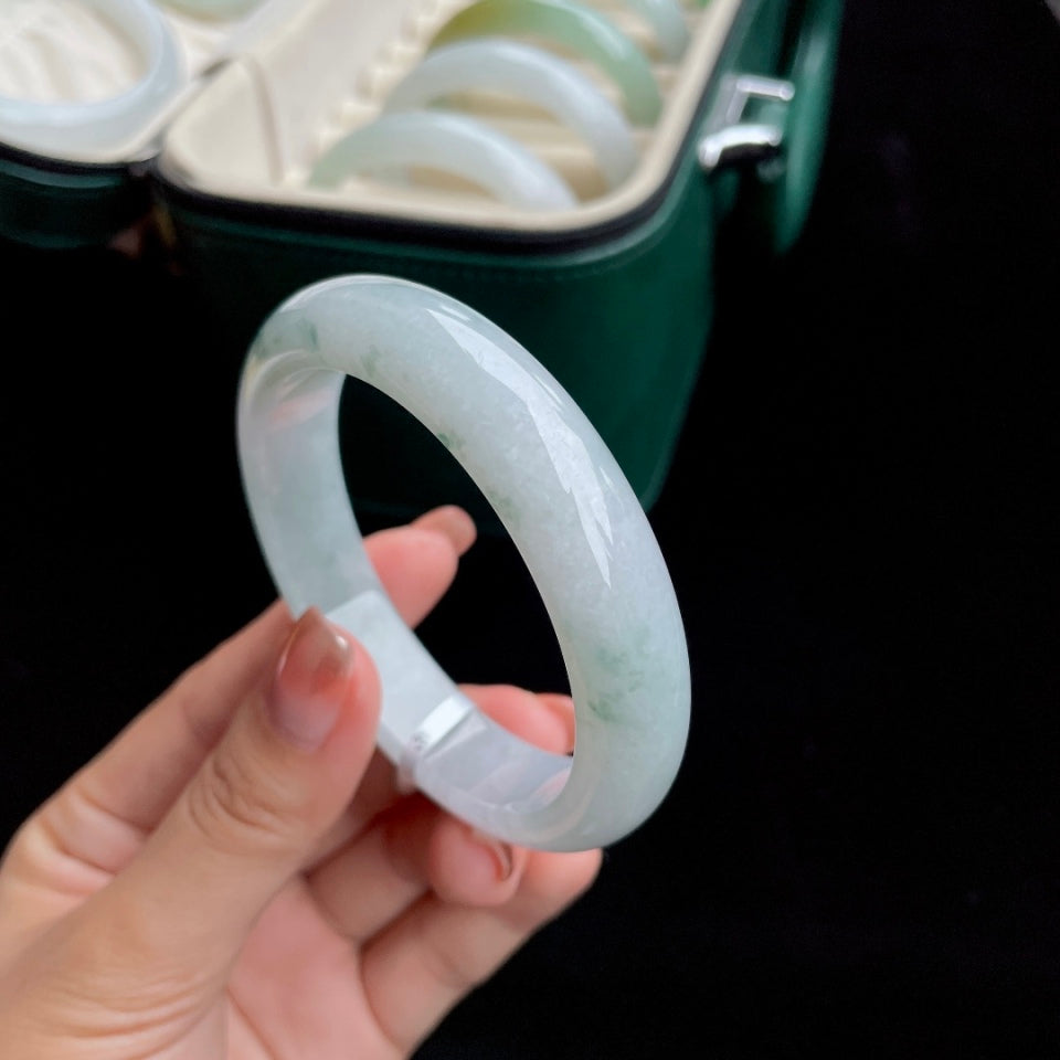 糯种飘花翡翠手镯（56mm）（yc017168）