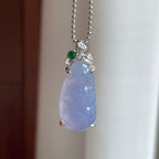 18k金钻镶糯冰紫罗兰翡翠豆子（yc175322）