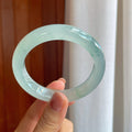 冰种飘花翡翠平安镯（57.3mm）（yc283305）