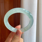 冰种飘花翡翠平安镯（57.3mm）（yc283305）