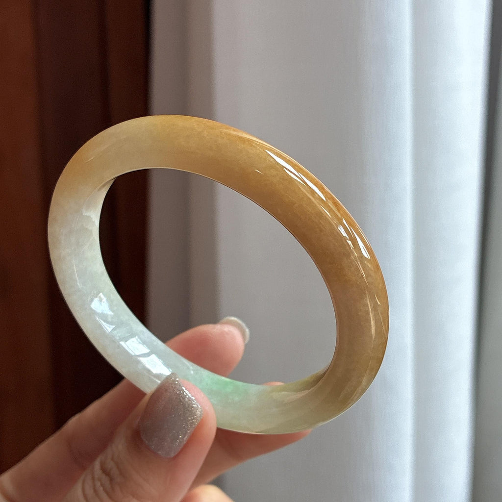 糯冰黄翡特色贵妃镯 56圈（yc747976）