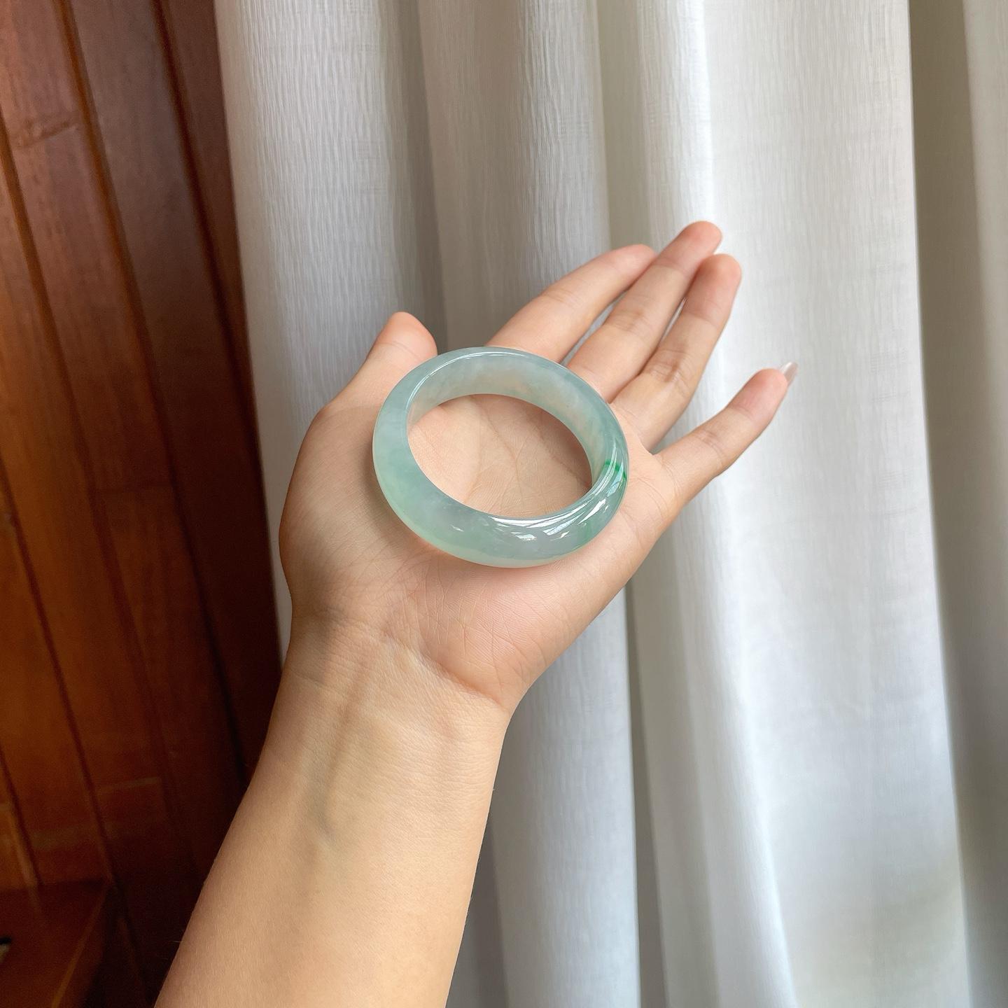 冰种金丝翠翡翠贵妃镯（54.5mm）（yc318654）