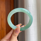 糯冰晴底翡翠平安镯（57mm)（yc414436）