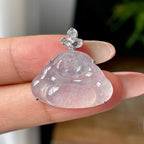 18K金扣镶冰种无色佛公挂件  天然缅甸A货翡翠（yc437969）