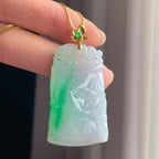 18k金扣糯冰带色翡翠节节高（yc376693）
