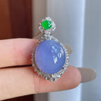 18k金钻镶糯冰紫罗兰翡翠蛋面（yc270317）