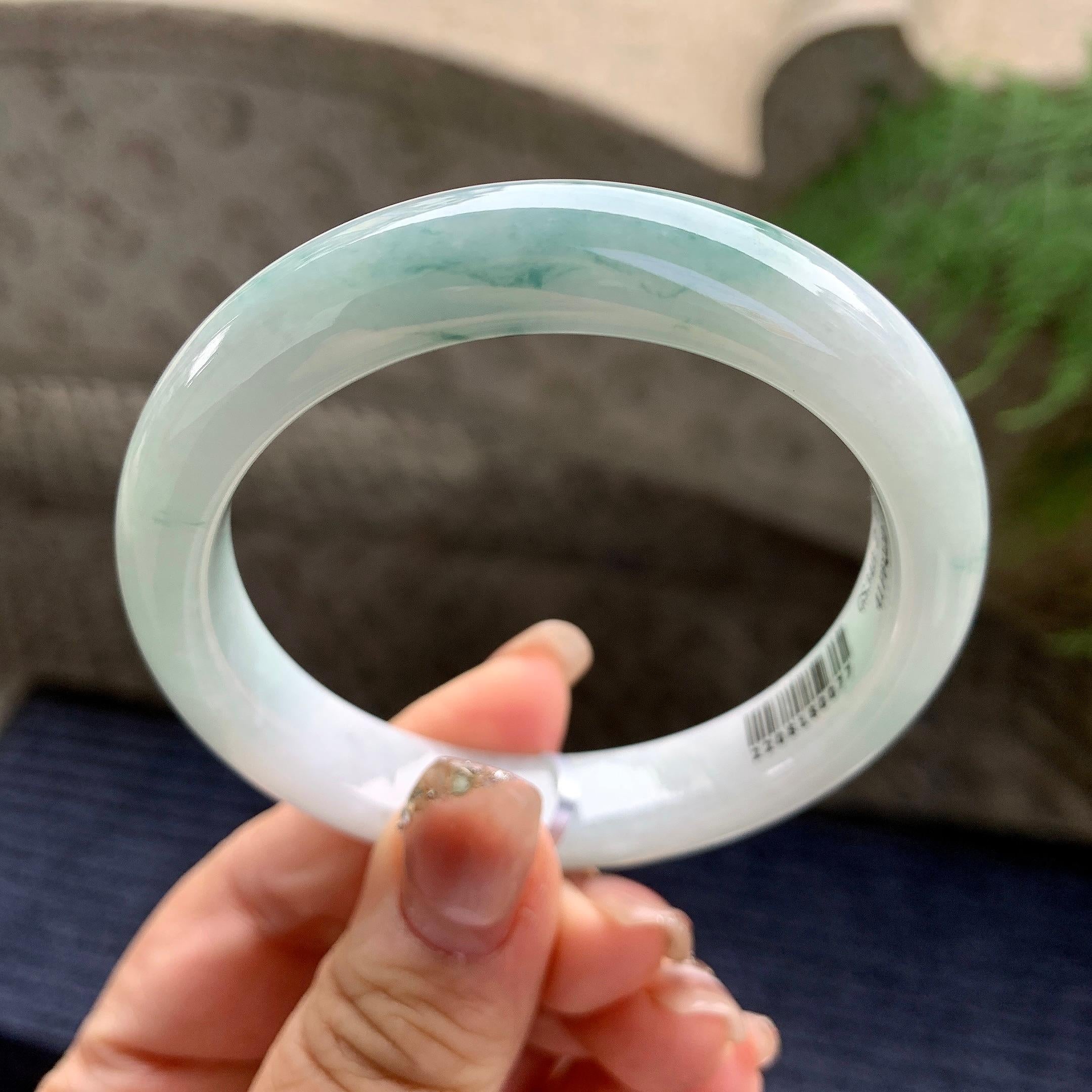 细糯种飘花平安镯（55mm）（yc297961）