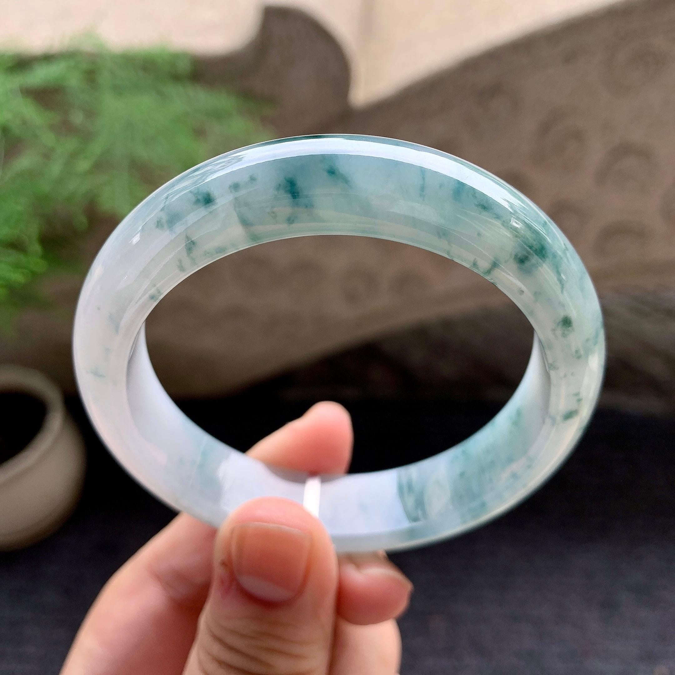 细糯种飘花平安镯（56.3mm）（yc198269）