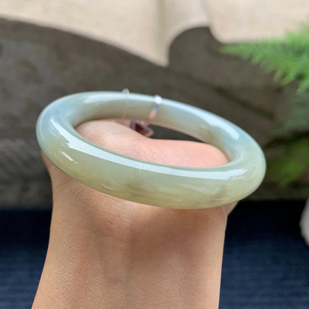 细糯种黄翡圆条手镯（53.8mm）（yc281530）