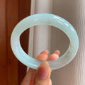 冰种蓝晴底翡翠平安镯（54.6mm)（yc348673）