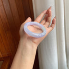 糯冰春彩翡翠平安镯（50.6mm）（yc354238）