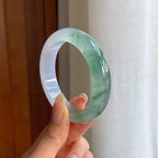 冰种飘花翡翠平安镯（53.6mm)（yc423161）