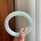 糯冰牛奶底飘花翡翠平安镯（62.8mm）（yc269677）