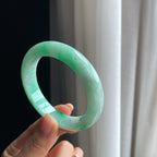 糯冰带色翡翠平安镯（57.8mm）（yc389548）