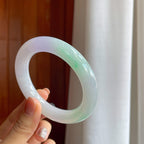 糯冰春彩翡翠圆条手镯（56mm）（yc283308）