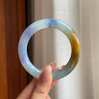 糯冰特色翡翠圆条手镯（56mm)（yc417014）