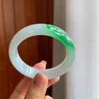 糯冰带色翡翠平安镯（53.6mm）（yc283311）