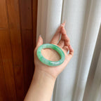 糯冰晴底飘花翡翠平安镯（54.4mm）（yc282510）