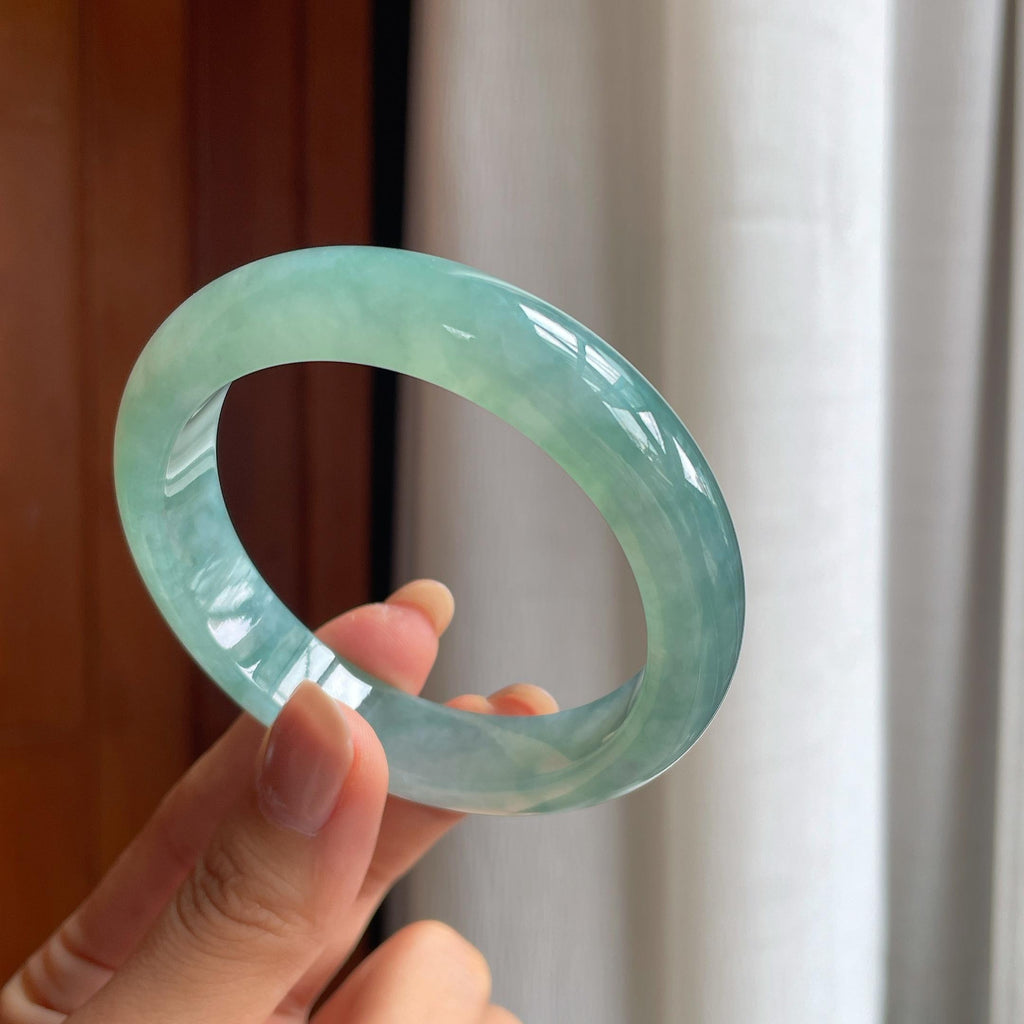 冰种蓝底翡翠平安镯（56.5mm）（yc412135）