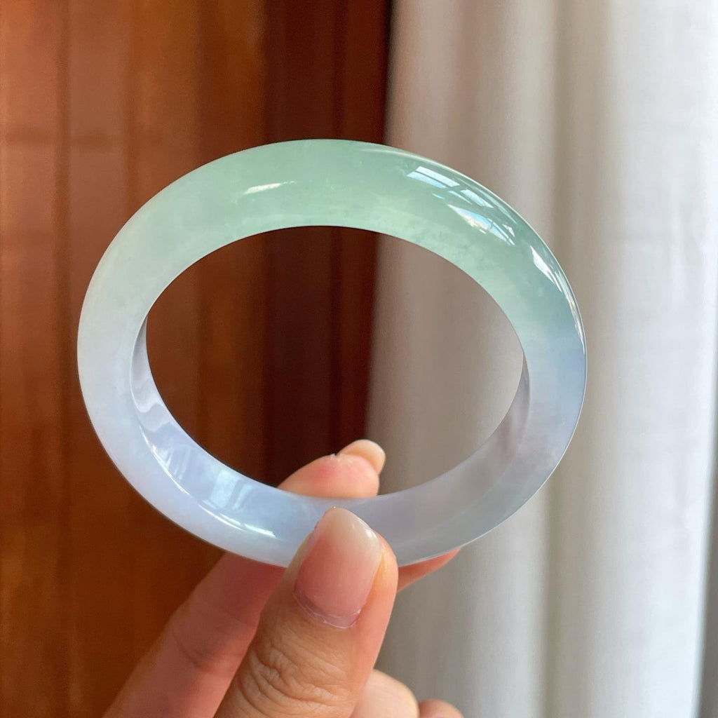 冰种晴底翡翠平安镯（57.6mm）（yc410851）