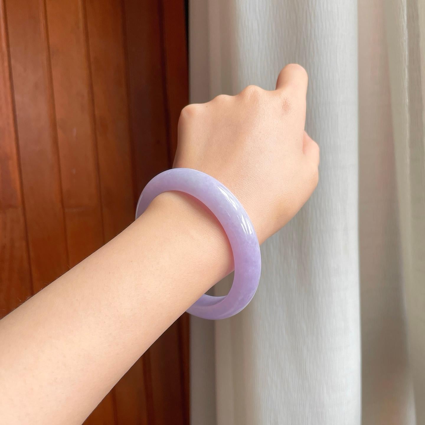 糯冰紫罗兰翡翠平安镯（57mm)（yc352497）