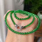 糯冰种满绿小米珠链158颗     天然缅甸A货翡翠（yc355308）