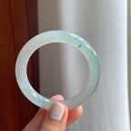 冰种飘花翡翠圆条手镯（50.5mm）（yc254044）