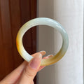糯冰黄翡翡翠平安镯（57mm)（yc424982）