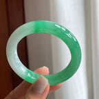 糯冰果绿翡翠平安镯（50.7mm）（yc175293）