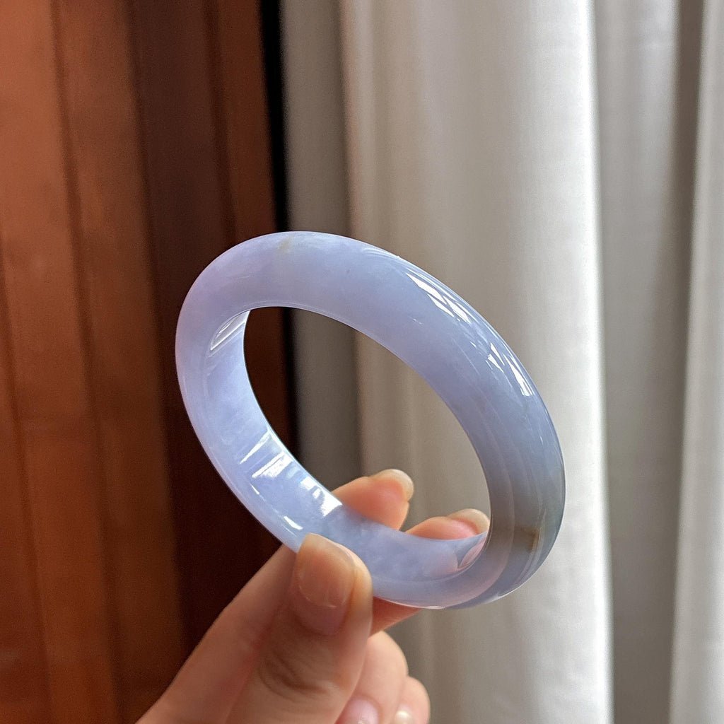 糯冰紫罗兰特色正圈平安镯 53圈 天然缅甸A货翡翠（yc484437）