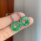 18k金镶冰种湖水绿翡翠耳坠（yc257267）