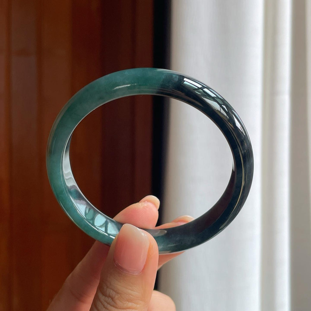 糯冰乌鸡翡翠平安镯（57.8mm）（yc397216）
