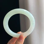 糯冰种晴底翡翠圆条手镯（58.4mm)（yc349347）