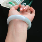 细糯冰飘花正圈翡翠手镯（56.5mm）（yc017162）