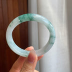 糯冰飘花翡翠平安镯（57.8mm）（yc316583）
