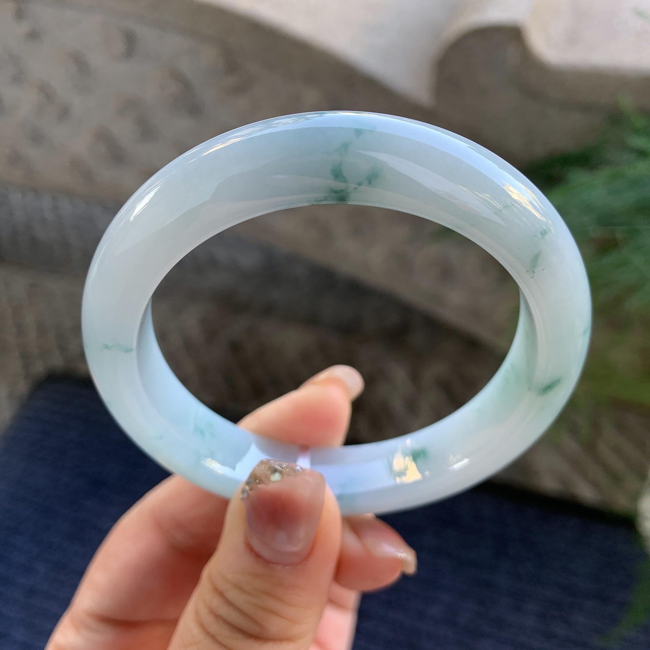 细糯种飘花平安镯（55.2mm）（yc294655）